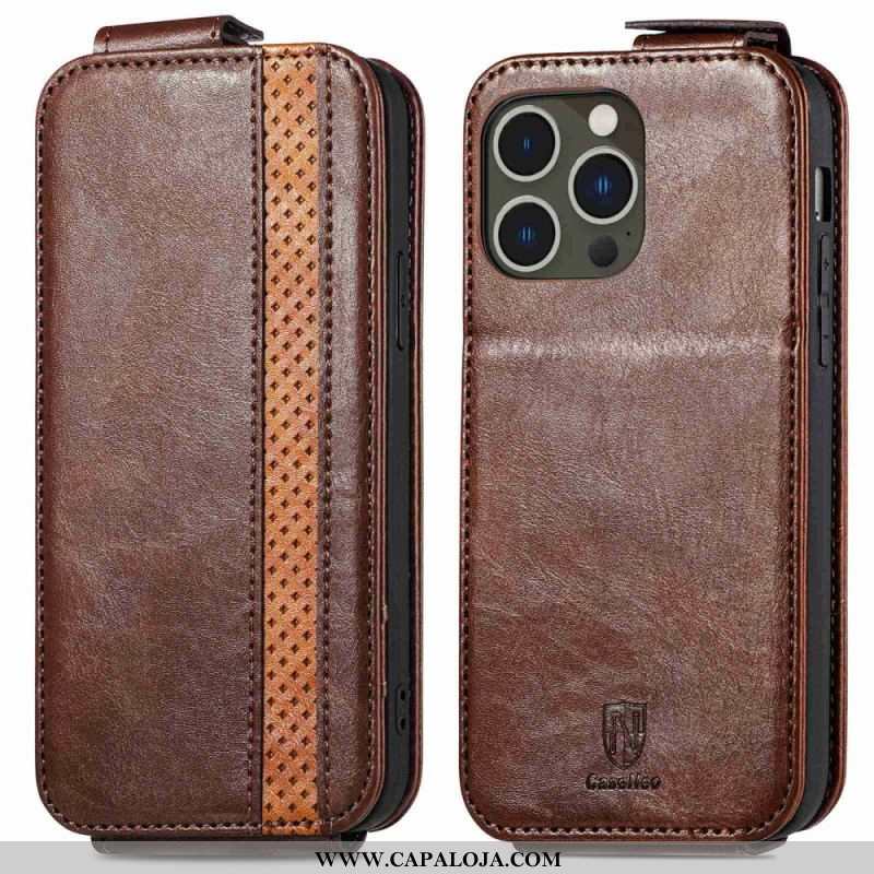 Capa Flip Para iPhone 14 Pro Max De Couro Aba Vertical Caseneo