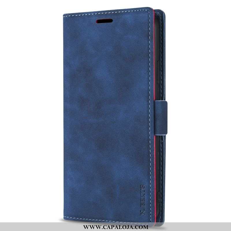 Capa Flip Para iPhone 15 Plus Efeito Couro N.bekus