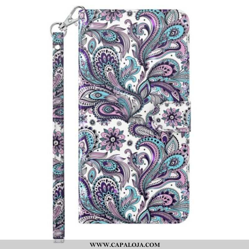 Capa Flip Para iPhone 15 Pro Max De Cordão Correia 3d