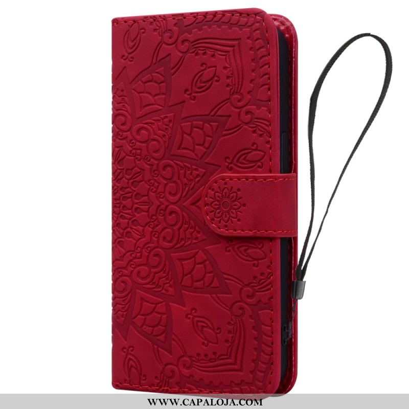 Capa Flip Para iPhone 15 Pro Max Estampa De Mandala