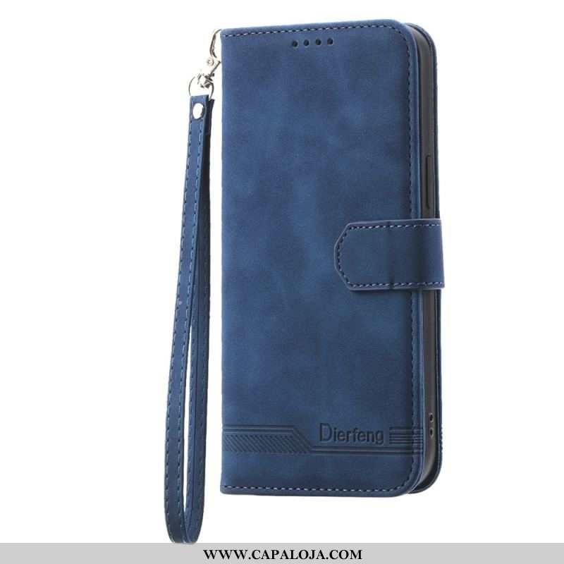 Capa Folio Para Huawei P60 Pro De Cordão Dierfeng Para Lanière