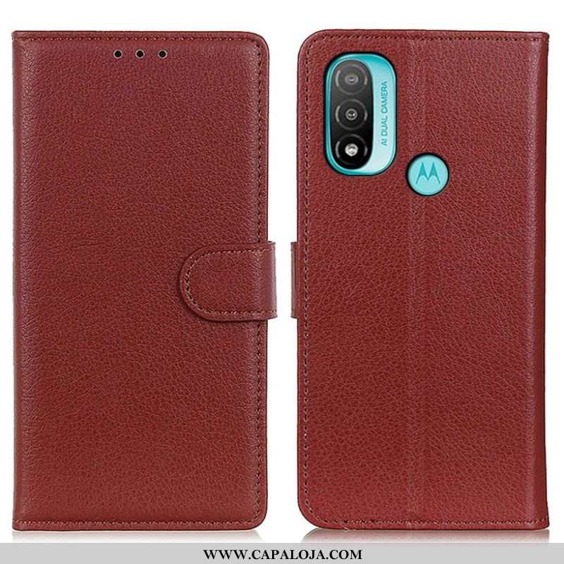 Capa Folio Para Moto E40 / E30 / E20 Tradicionalmente Lichia