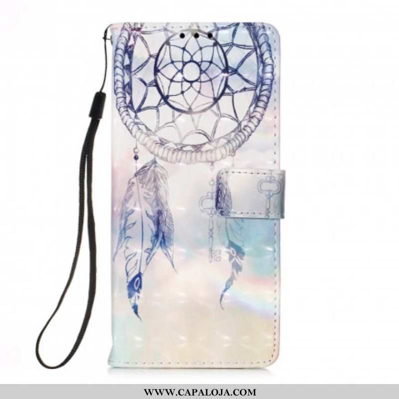 Capa Folio Para Moto G50 Apanhador De Sonhos Aquarela