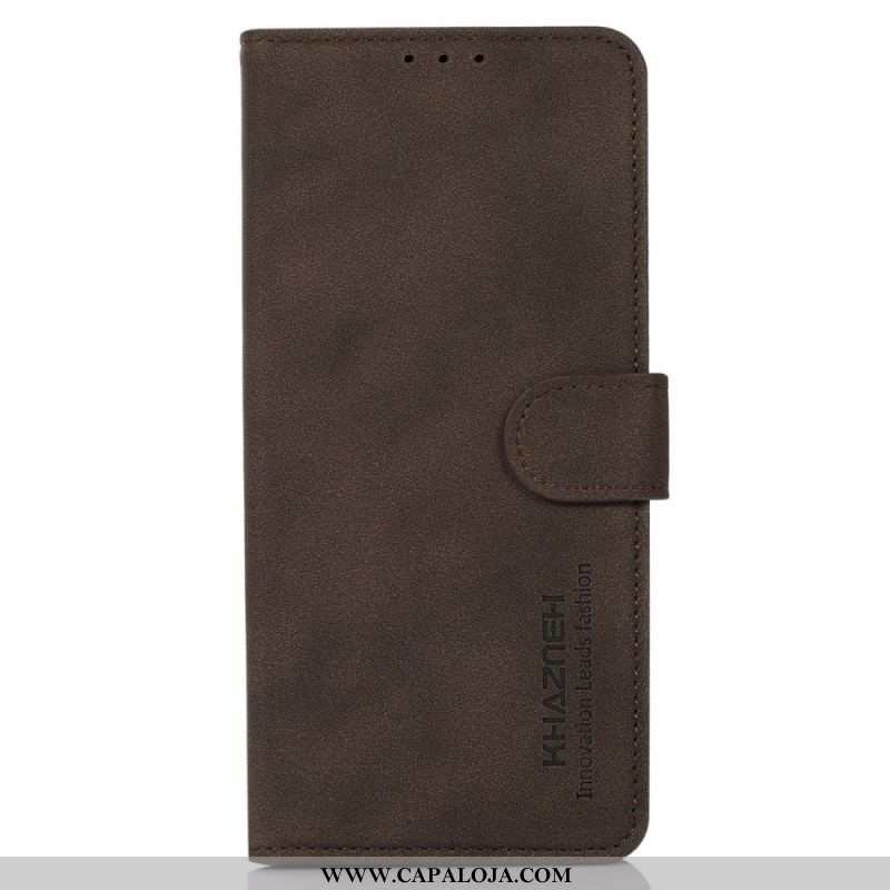 Capa Folio Para OnePlus Nord 2T 5G Couro Sintético Vintage Khazneh