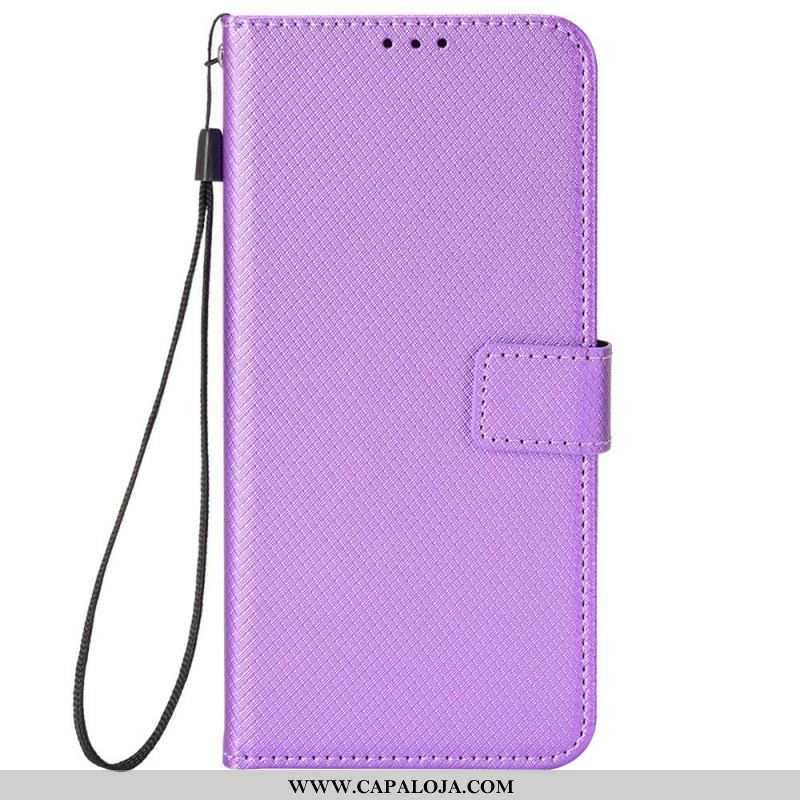 Capa Folio Para OnePlus Nord 2T 5G De Cordão Pulseira De Couro Falso