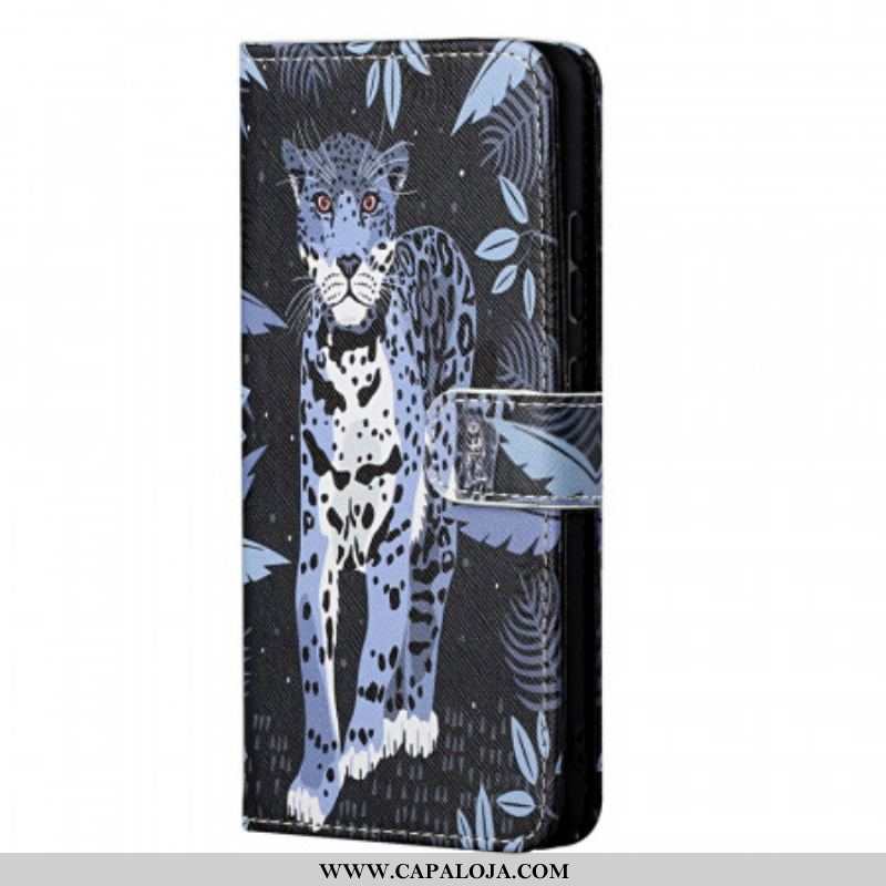 Capa Folio Para OnePlus Nord CE 2 5G Leopardo Noturno