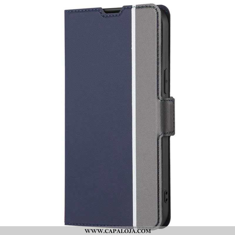 Capa Folio Para OnePlus Nord CE 2 Lite 5G Estilo De Couro De Dois Tons