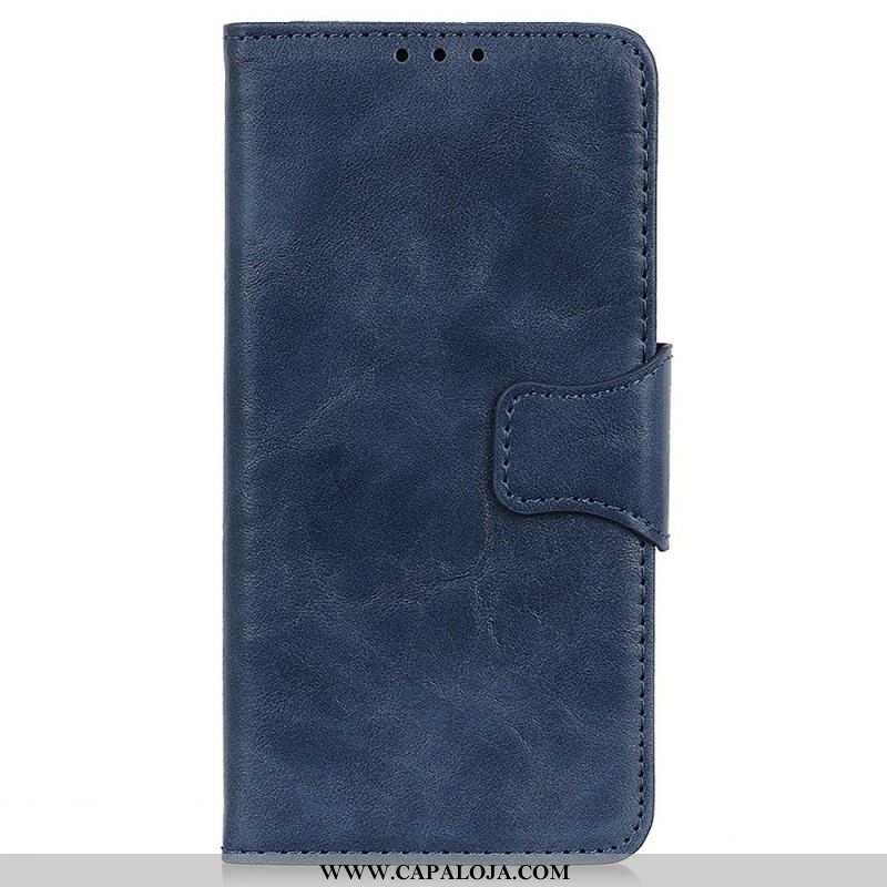 Capa Folio Para OnePlus Nord CE 2 Lite 5G Fecho Vintage De Couro Rachado