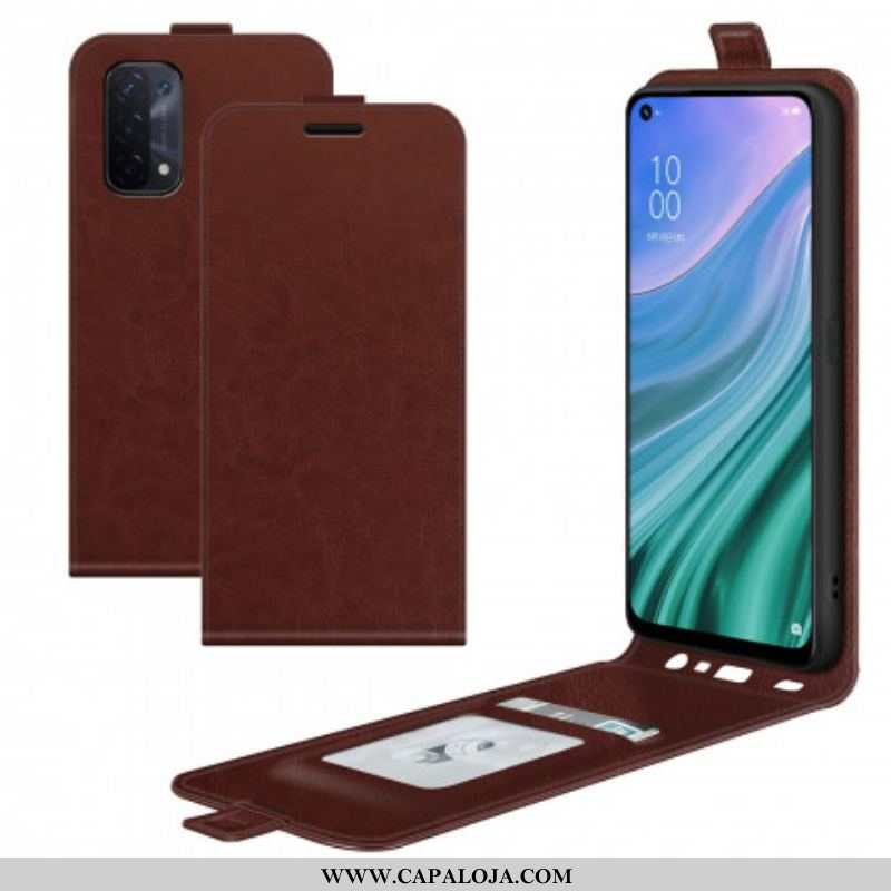 Capa Folio Para Oppo A54 5G / A74 5G Flip Aba Vertical Efeito Couro