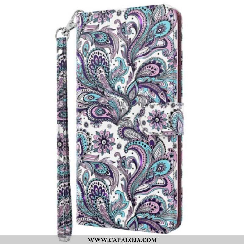 Capa Folio Para Oppo A54 5G / A74 5G Paisley