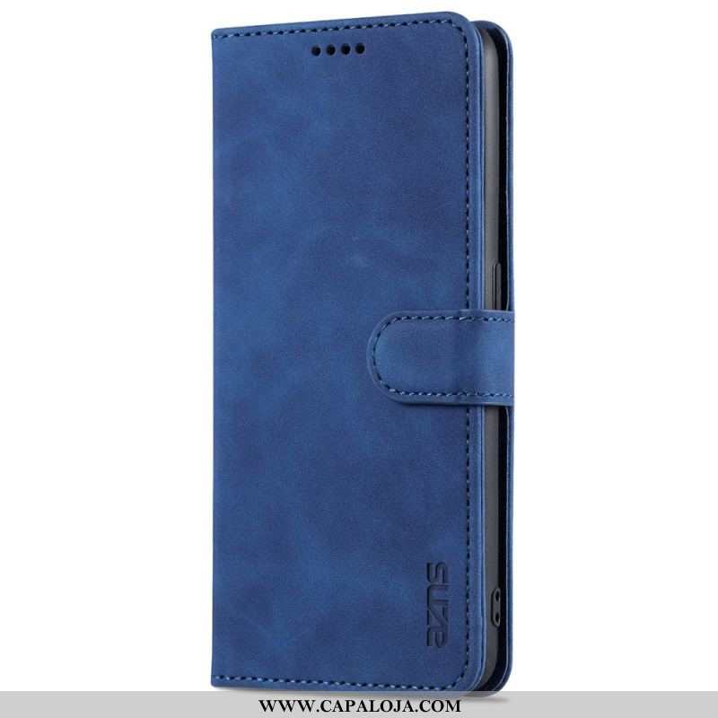 Capa Folio Para Oppo A74 4G Efeito Couro Azns