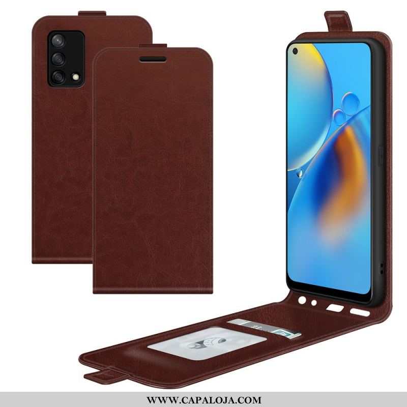 Capa Folio Para Oppo A74 4G Flip Dobrável Retrô