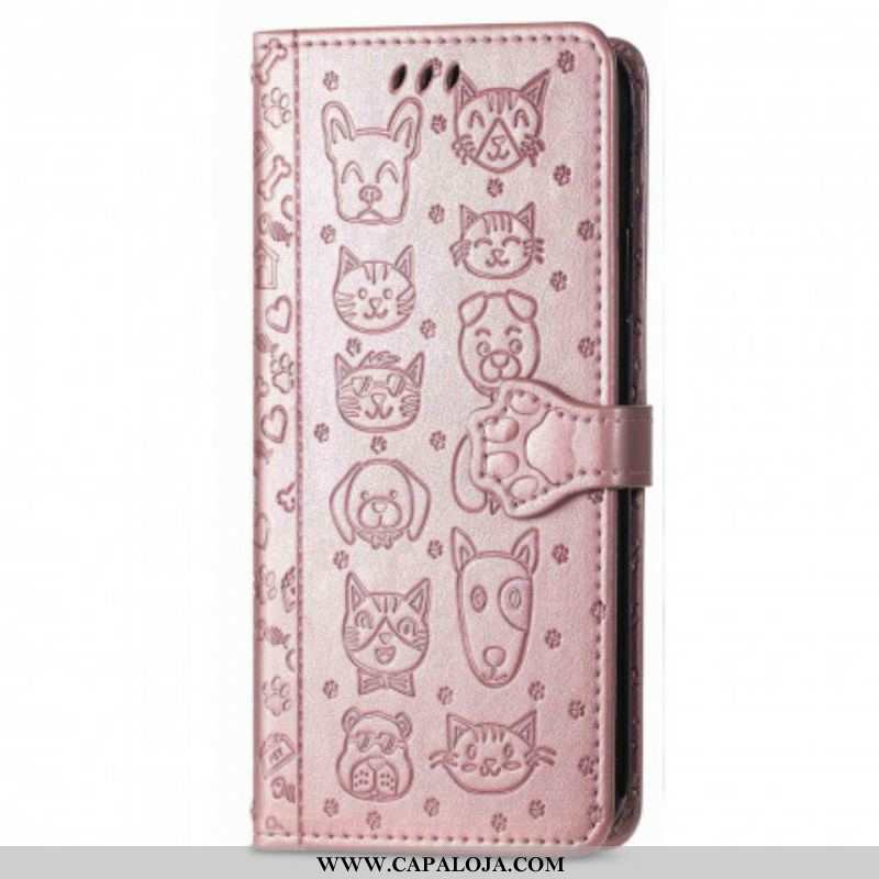 Capa Folio Para Oppo A94 5G Animais Animados