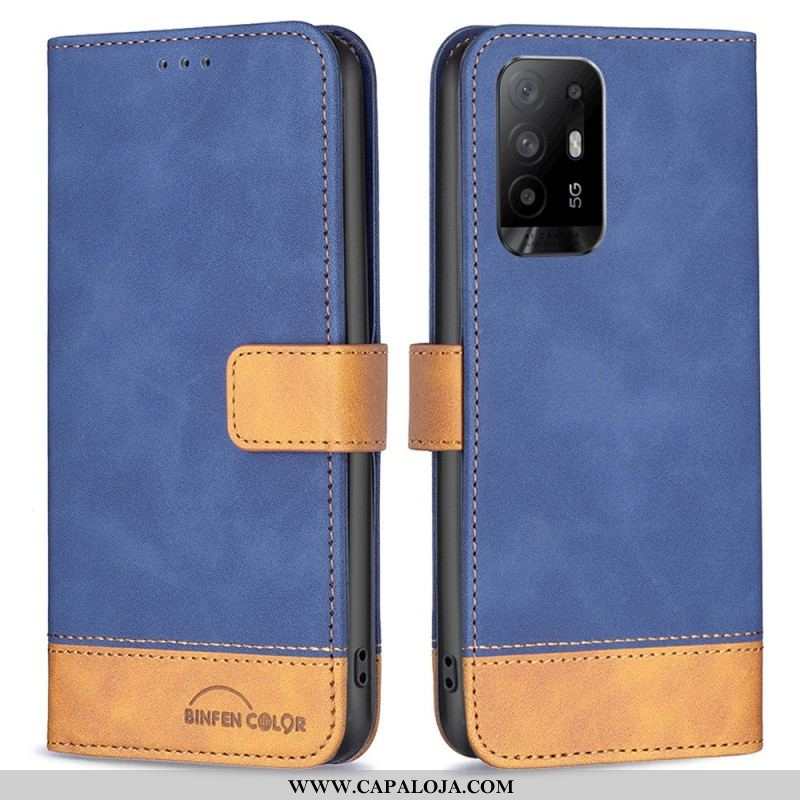 Capa Folio Para Oppo A94 5G Bicolor