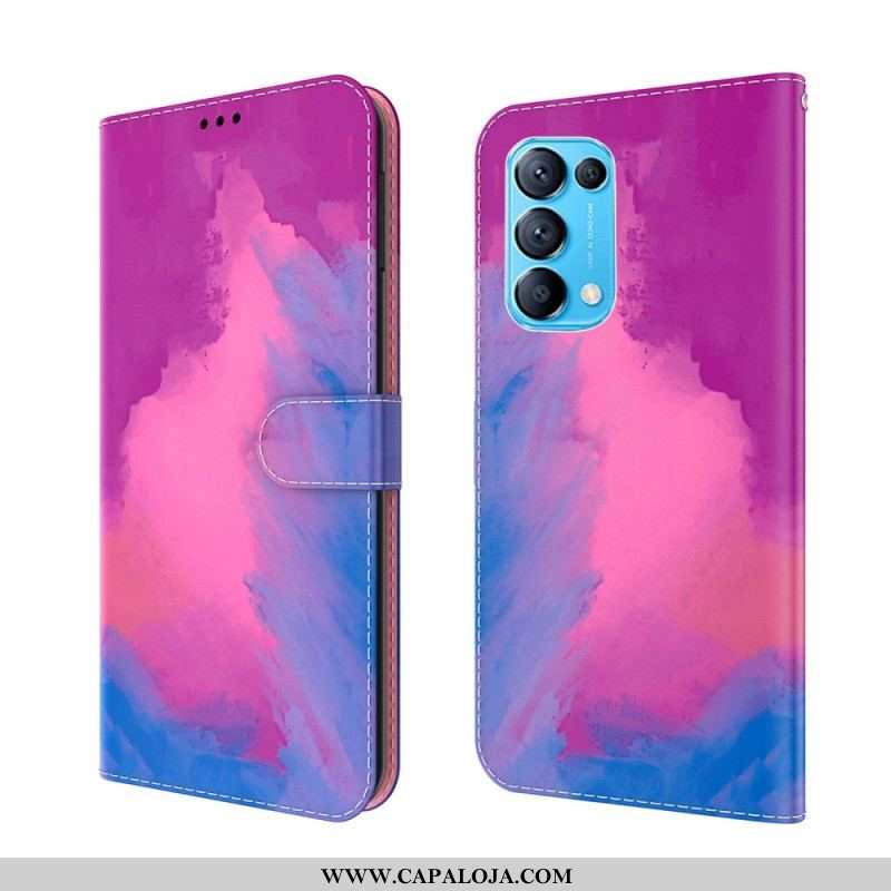 Capa Folio Para Oppo Find X3 Lite Aquarela