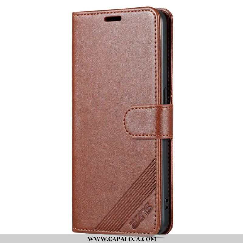 Capa Folio Para Oppo Reno 8 Couro Sintético Azns