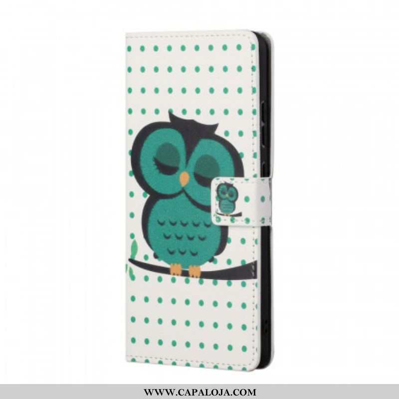 Capa Folio Para Samsung Galaxy A13 5G / A04s Coruja Adormecida