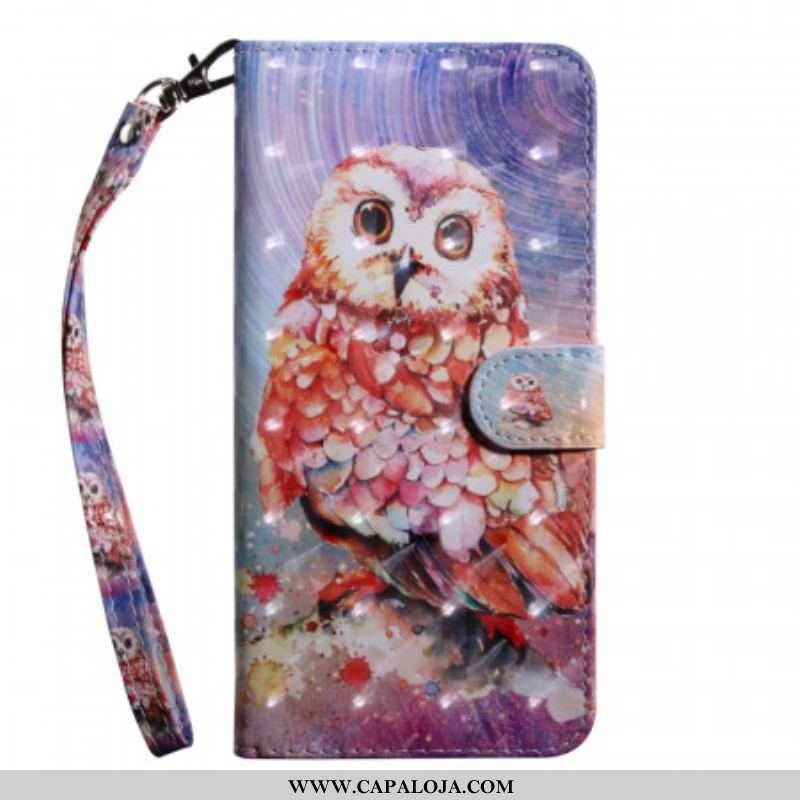 Capa Folio Para Samsung Galaxy A13 5G / A04s Coruja O Pintor