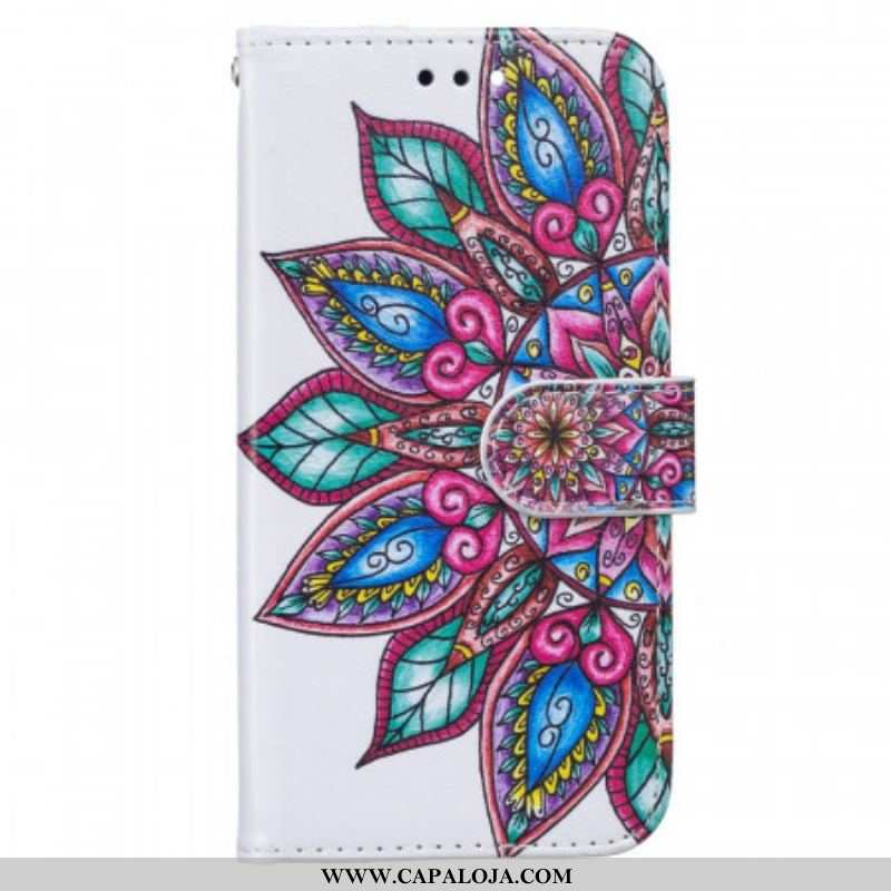 Capa Folio Para Samsung Galaxy A13 5G / A04s Mandala Desenhada