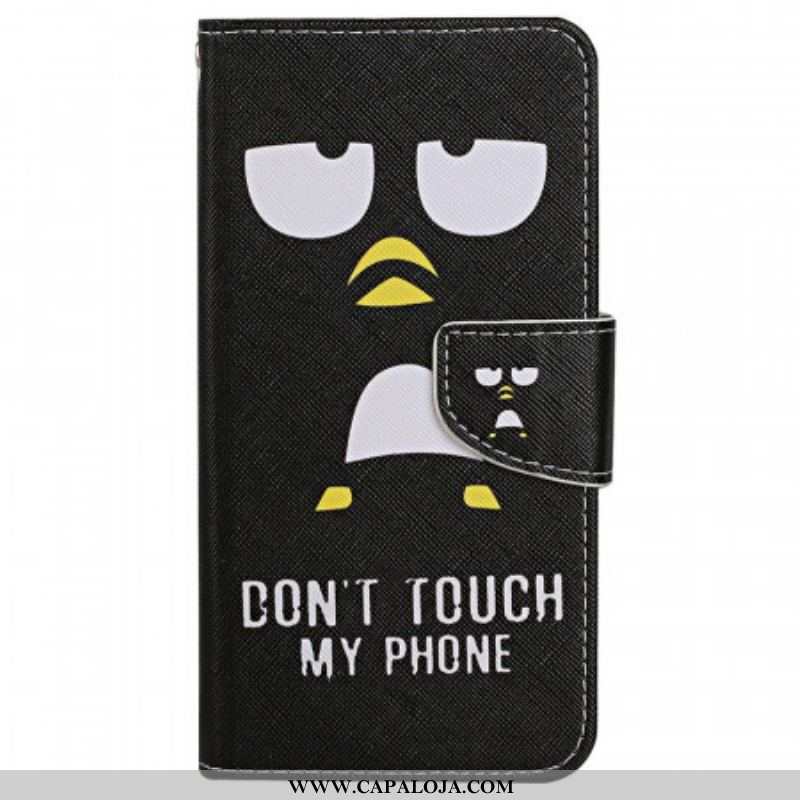 Capa Folio Para Samsung Galaxy A13 Novo Não Toque No Meu Telefone