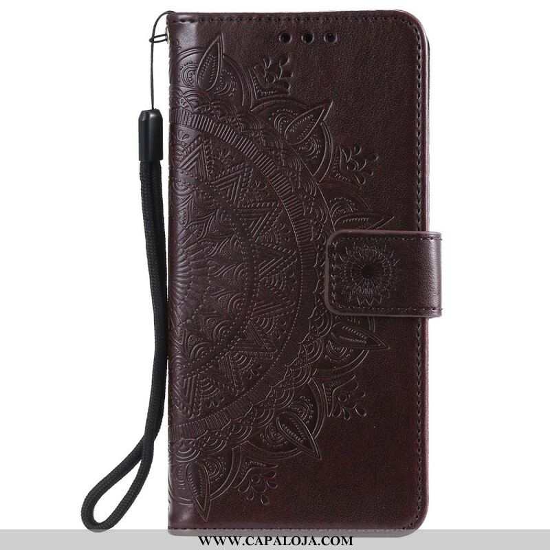 Capa Folio Para Samsung Galaxy A42 5G Mandala Do Sol