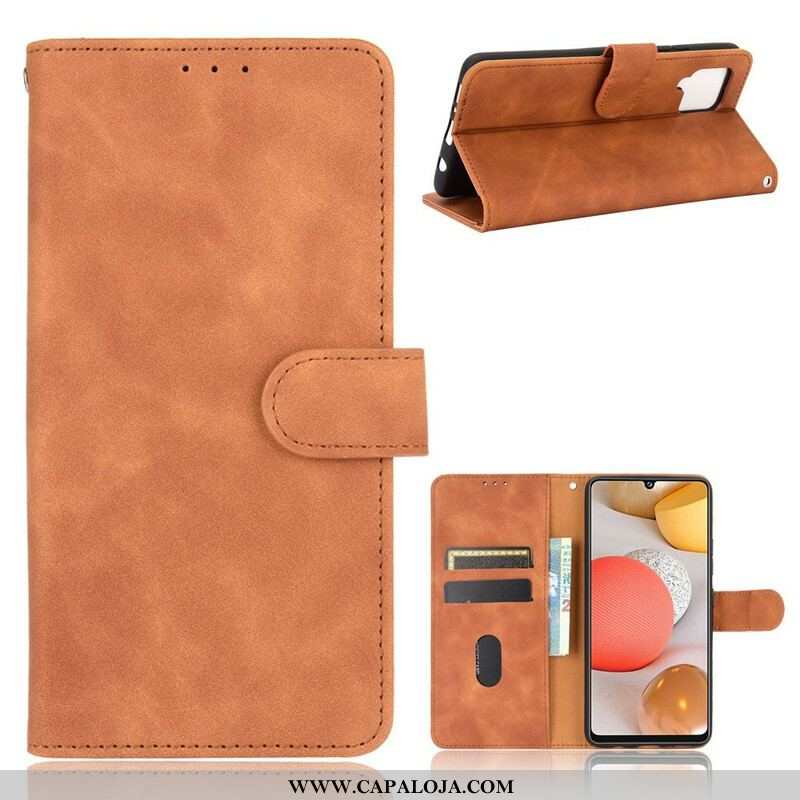 Capa Folio Para Samsung Galaxy A42 5G Toque De Pele