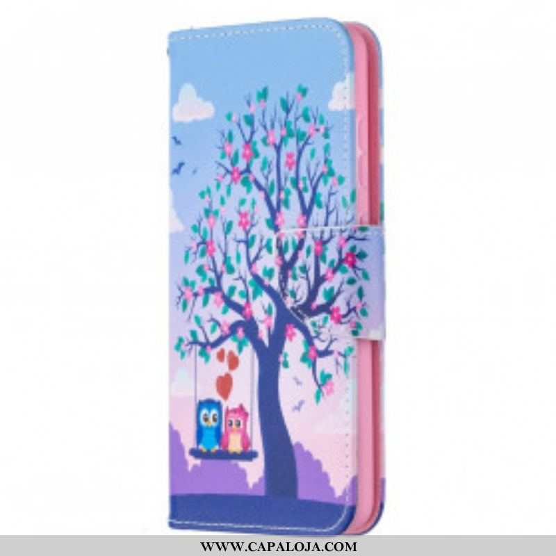 Capa Folio Para Samsung Galaxy A52 4G / A52 5G / A52s 5G Corujas No Balanço