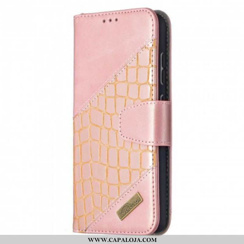 Capa Folio Para Samsung Galaxy A52 4G / A52 5G / A52s 5G Efeito Clássico De Pele De Crocodilo