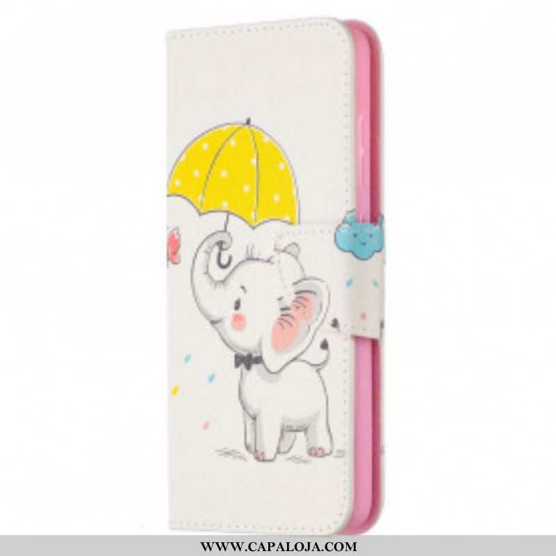 Capa Folio Para Samsung Galaxy A52 4G / A52 5G / A52s 5G Elefante Bébé