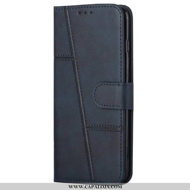 Capa Folio Para Samsung Galaxy A53 5G Padrão De Efeito De Couro