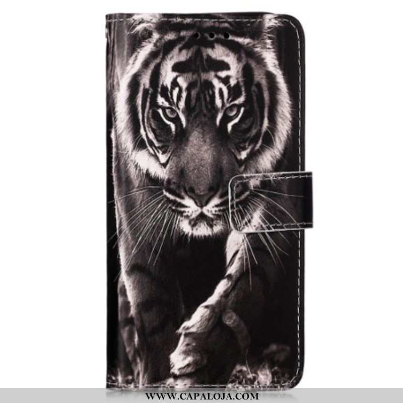 Capa Folio Para Samsung Galaxy A54 5G De Cordão O Tigre Tanga