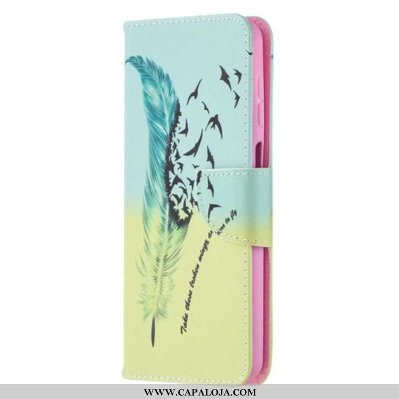 Capa Folio Para Samsung Galaxy M12 / A12 Aprender A Voar