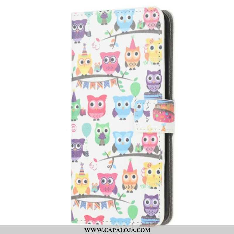 Capa Folio Para Samsung Galaxy M12 / A12 Várias Corujas