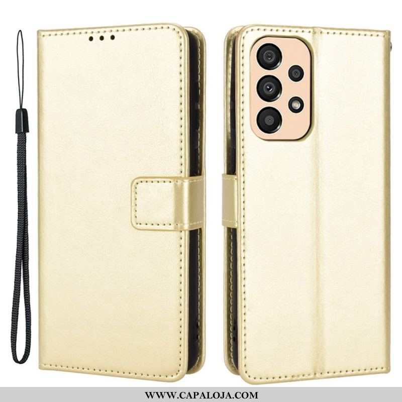 Capa Folio Para Samsung Galaxy M23 5G Couro Falso Chamativo