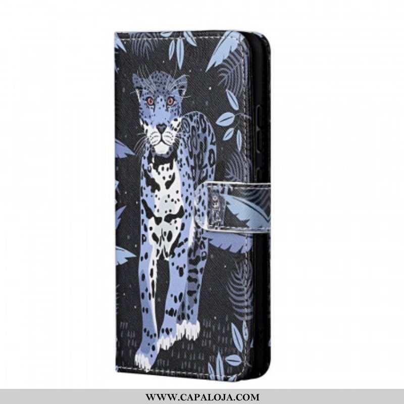 Capa Folio Para Samsung Galaxy M23 5G De Cordão Leopardo Strappy