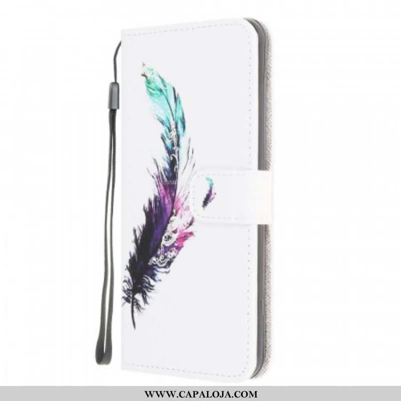 Capa Folio Para Samsung Galaxy M32 De Cordão Pena Com Cordão