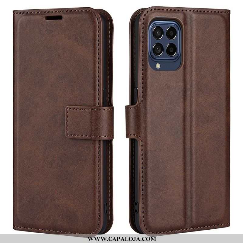 Capa Folio Para Samsung Galaxy M53 5G Efeito De Couro Extremo Fino