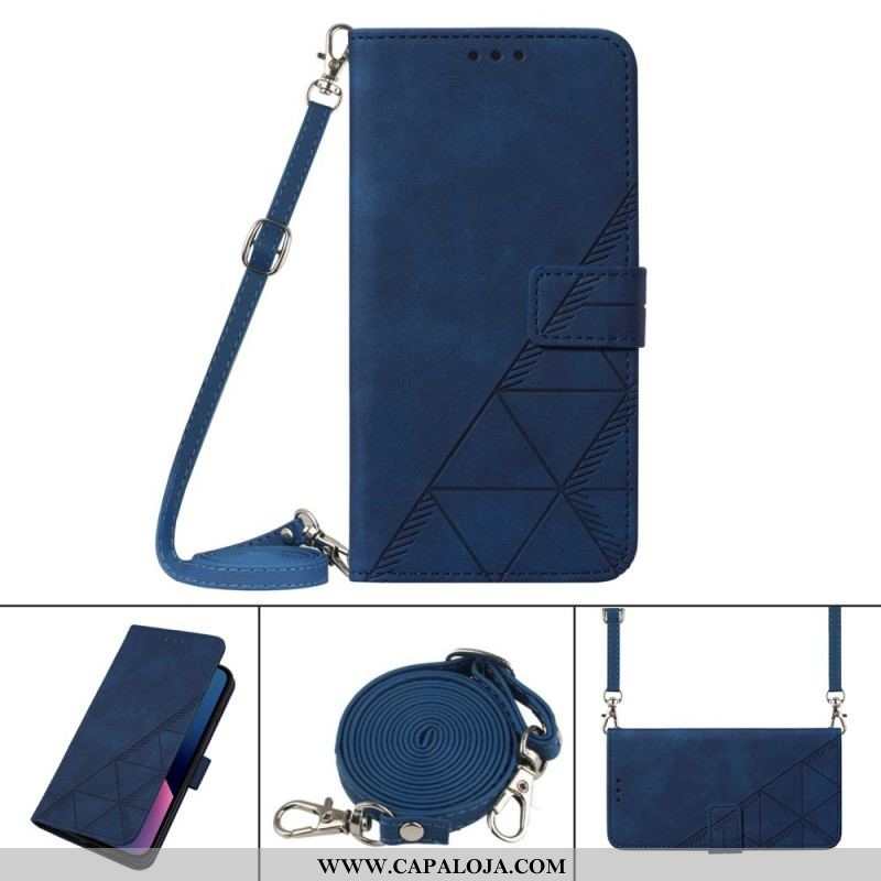 Capa Folio Para Samsung Galaxy M53 5G Triângulos De Ombro