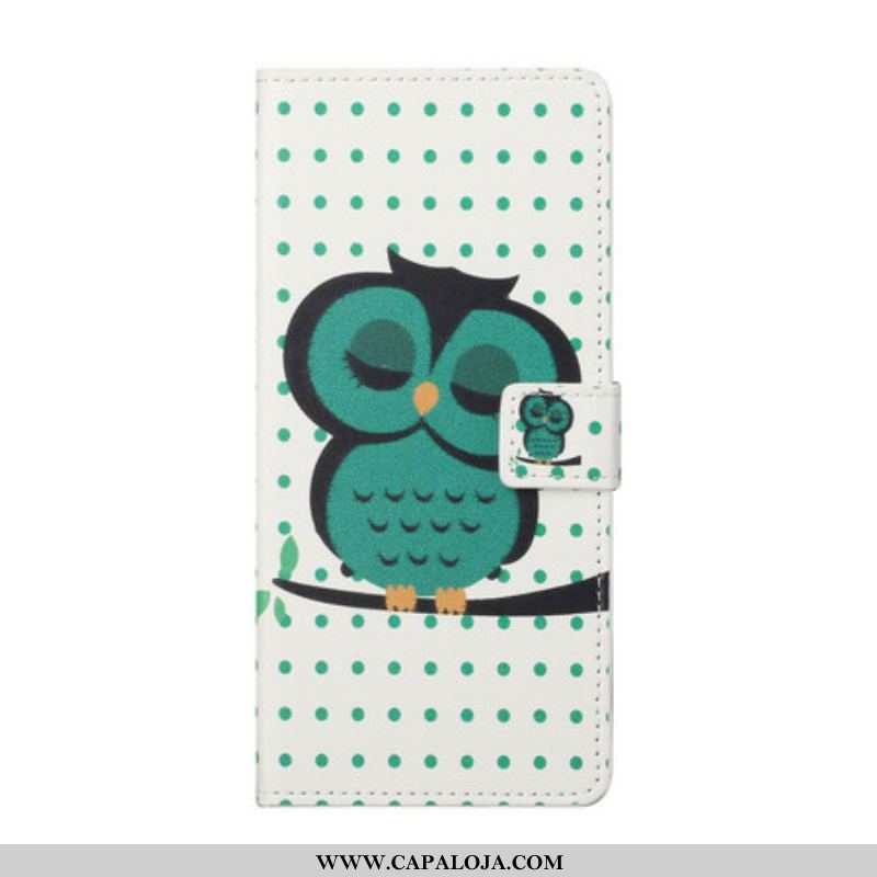 Capa Folio Para Samsung Galaxy S21 5G Coruja Adormecida