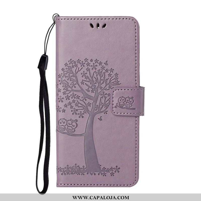 Capa Folio Para Samsung Galaxy S21 5G De Cordão Tanga E Corujas