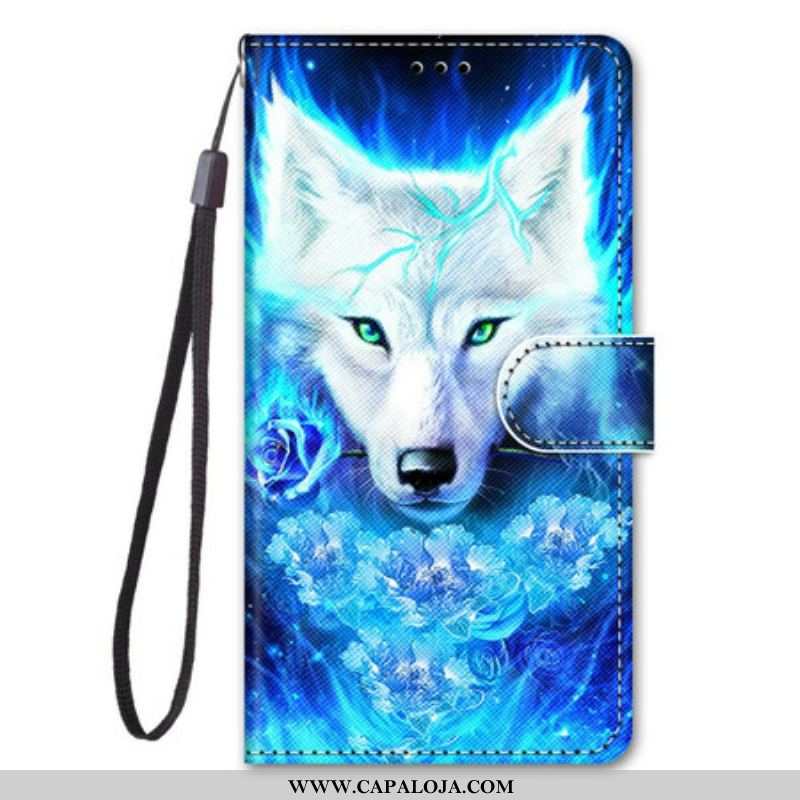 Capa Folio Para Samsung Galaxy S21 5G Lobo Mágico