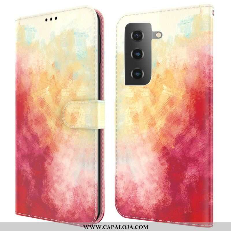 Capa Folio Para Samsung Galaxy S21 FE Abstração