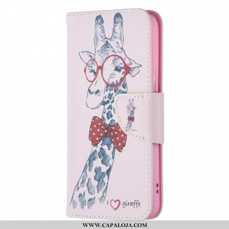 Capa Folio Para Samsung Galaxy S22 5G Girafa Inteligente