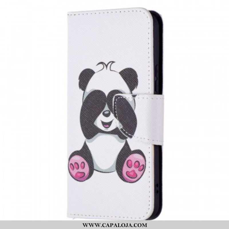 Capa Folio Para Samsung Galaxy S22 5G Panda Divertido