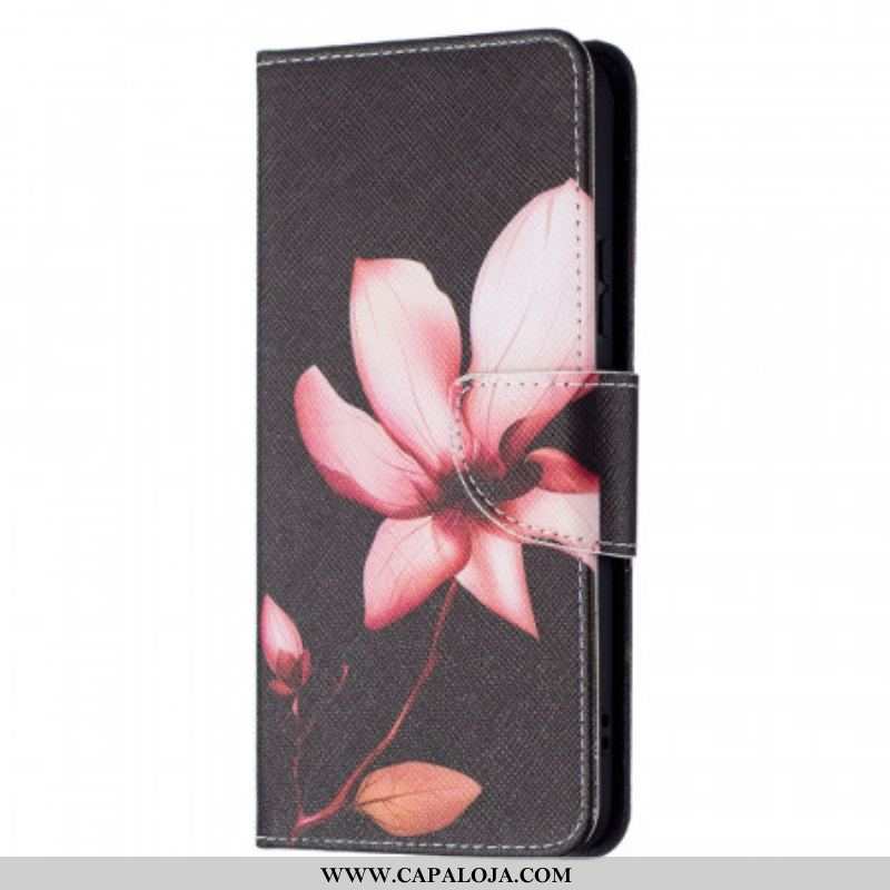 Capa Folio Para Samsung Galaxy S22 Plus 5G Flor Rosa