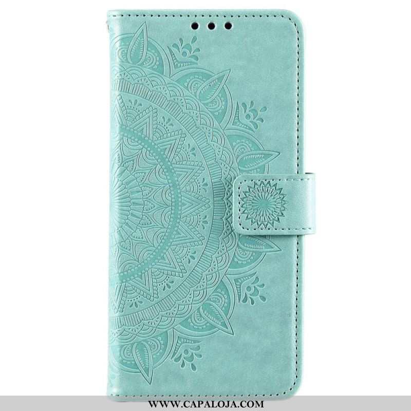 Capa Folio Para Samsung Galaxy S22 Plus 5G Mandala Do Sol