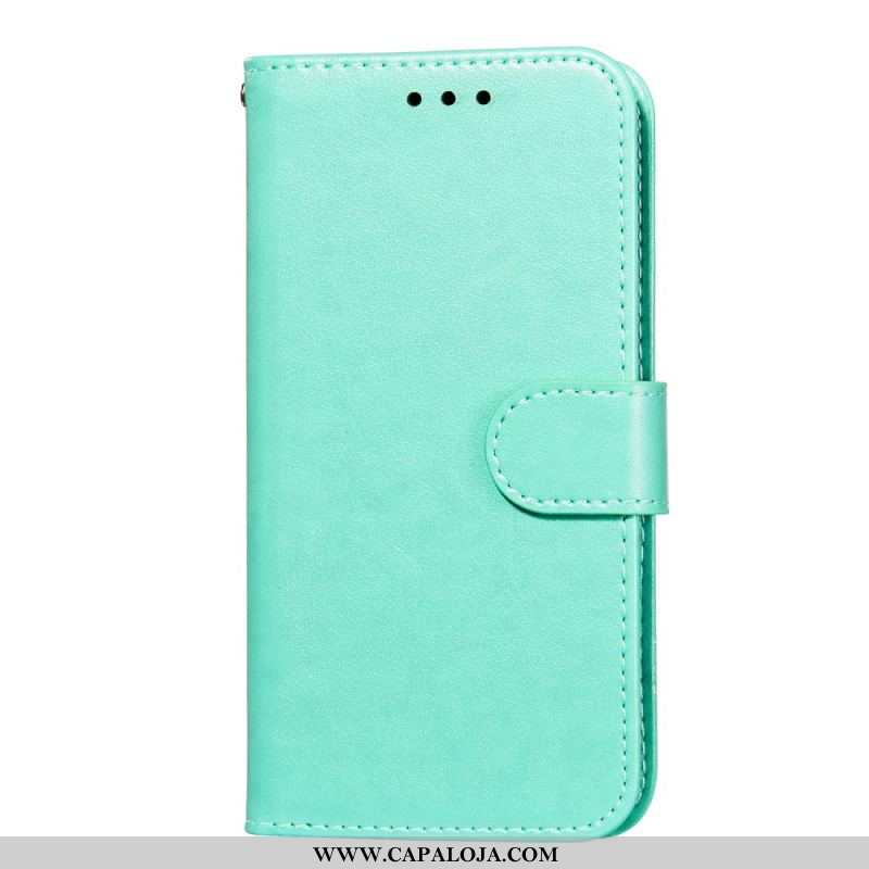 Capa Folio Para Samsung Galaxy S22 Ultra 5G De Cordão Tiras De Cor Sólida