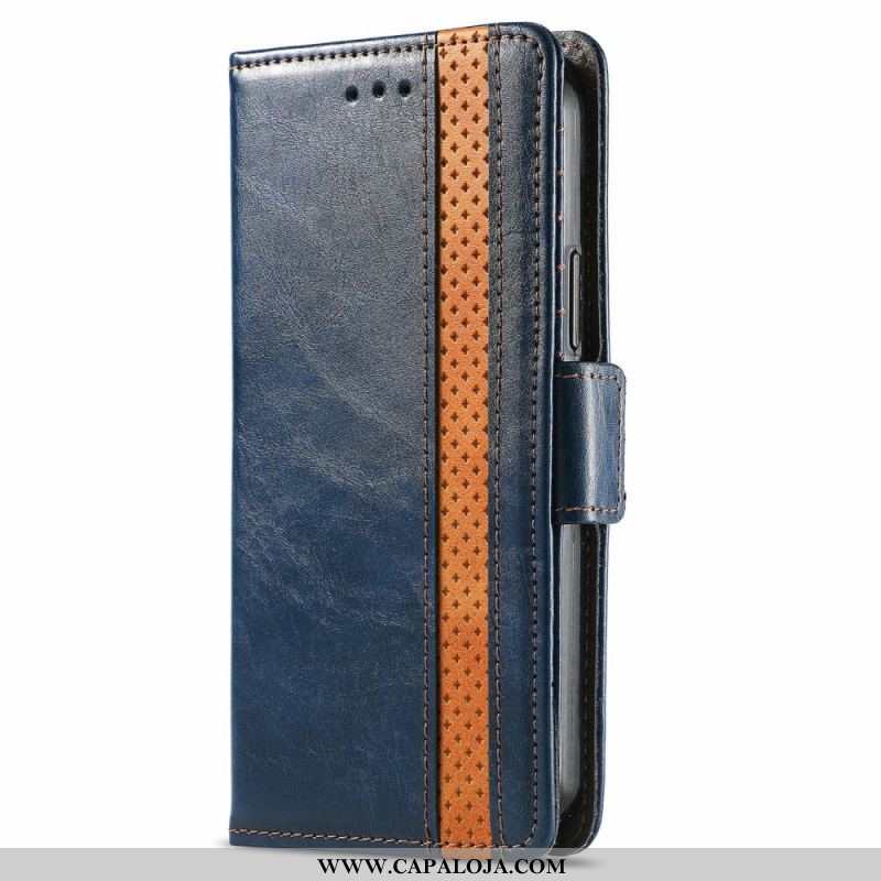 Capa Folio Para Samsung Galaxy S22 Ultra 5G Fecho Duplo Bicolor