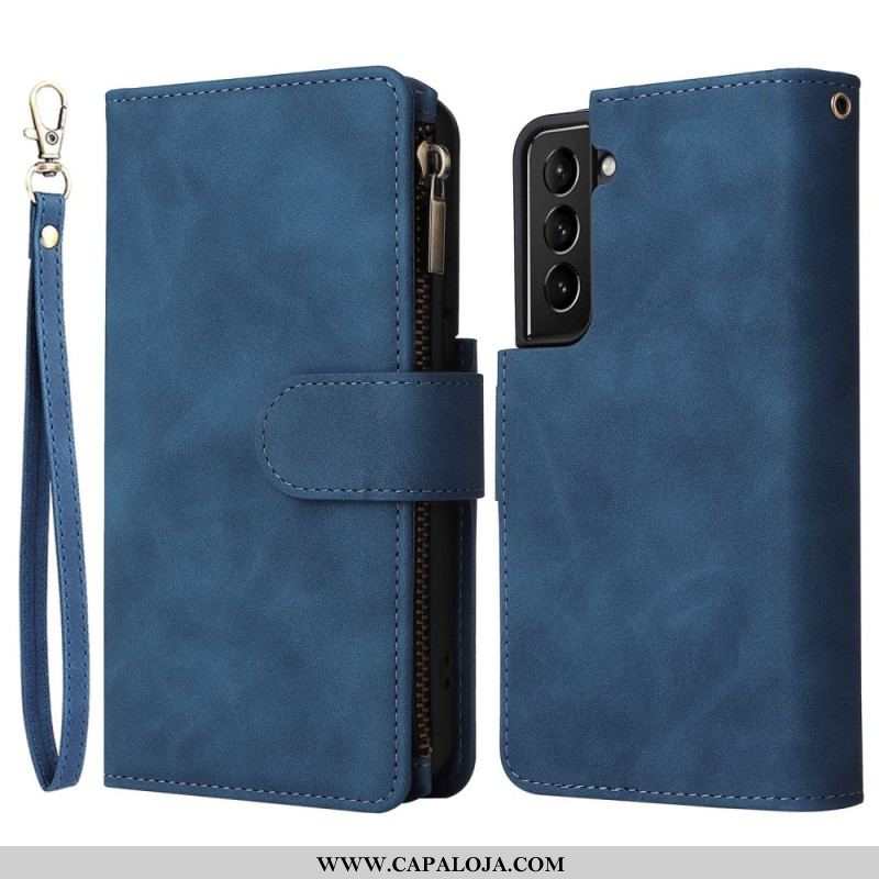 Capa Folio Para Samsung Galaxy S23 5G Com Bolsa De Zíper