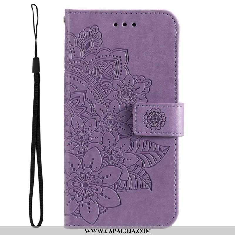 Capa Folio Para Samsung Galaxy S23 5G De Cordão Mandala Strappy